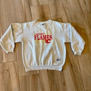 Vintage Calgary Flames Crewneck Sweatshirt Mens M Runs Small Heather